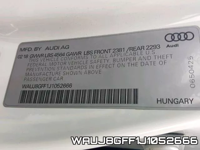 WAUJ8GFF1J1052666 фото 2