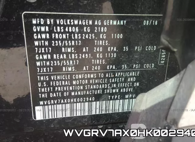 WVGRV7AX0HK002940 фото 10