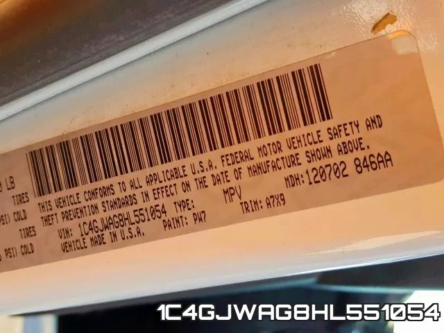 1C4GJWAG8HL551054 фото 2