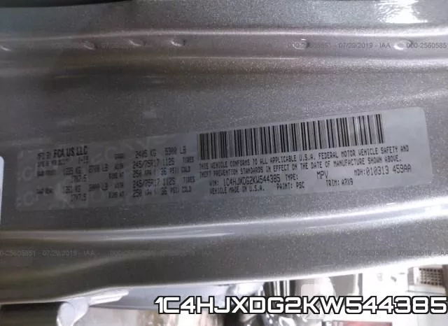 1C4HJXDG2KW544385 фото 9