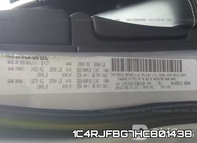 1C4RJFBG7HC801438 фото 10