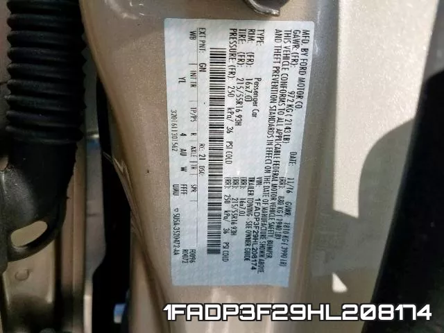 1FADP3F29HL208174 фото 2