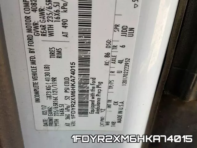 1FDYR2XM6HKA74015 фото 2