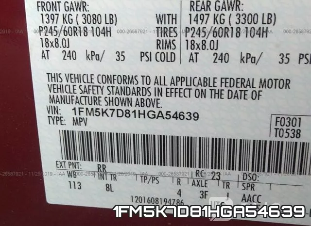 1FM5K7D81HGA54639 фото 10