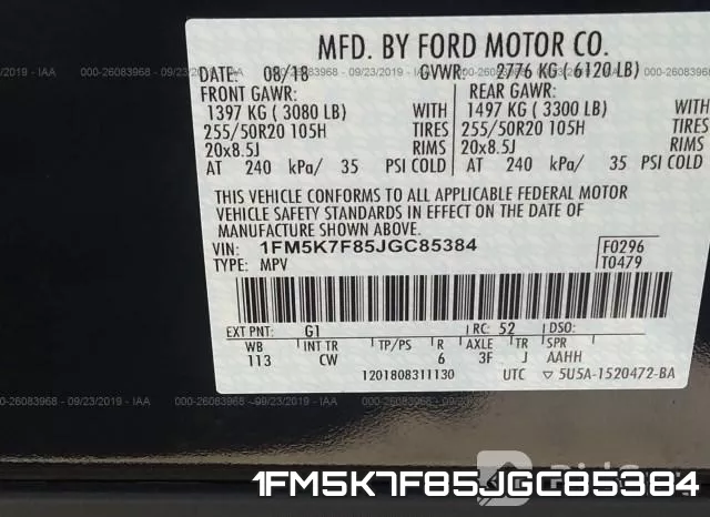 1FM5K7F85JGC85384 фото 10