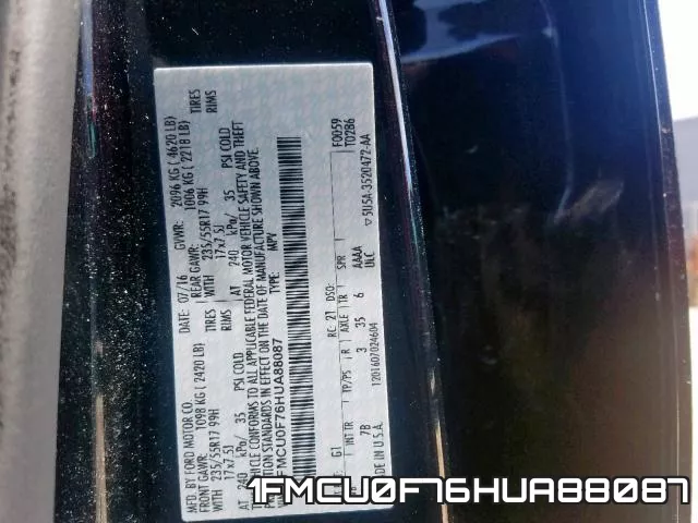 1FMCU0F76HUA88087 фото 2