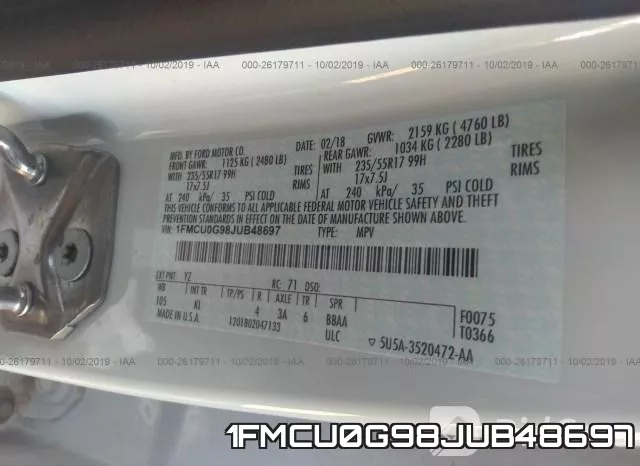 1FMCU0G98JUB48697 фото 10
