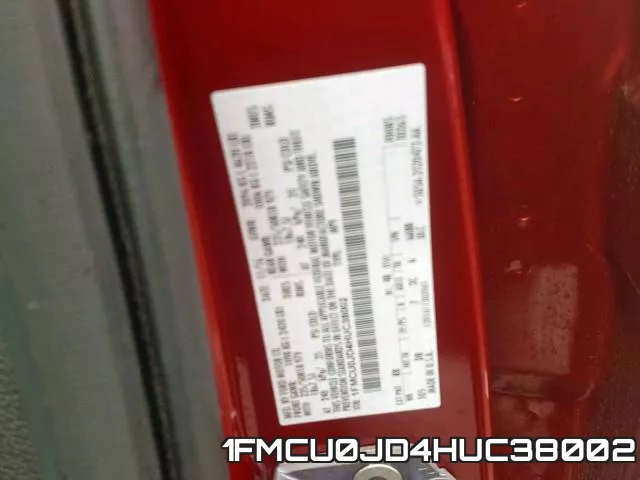 1FMCU0JD4HUC38002 фото 2