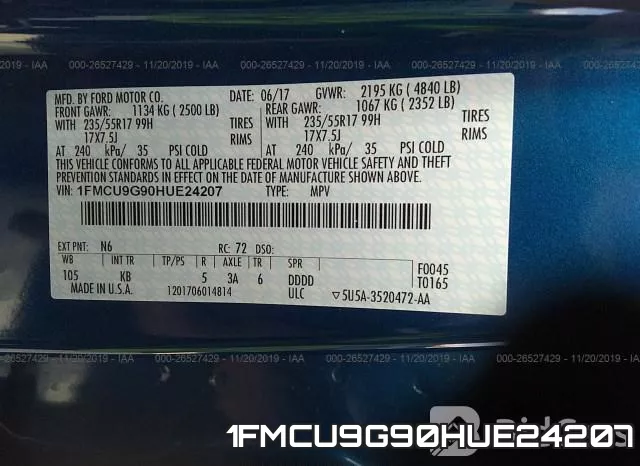 1FMCU9G90HUE24207 фото 10