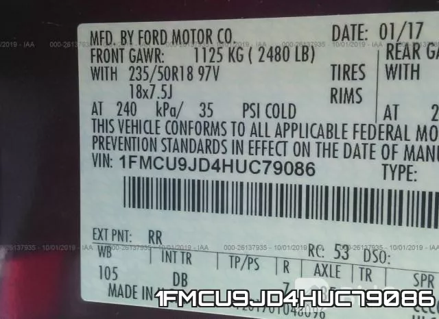 1FMCU9JD4HUC79086 фото 10