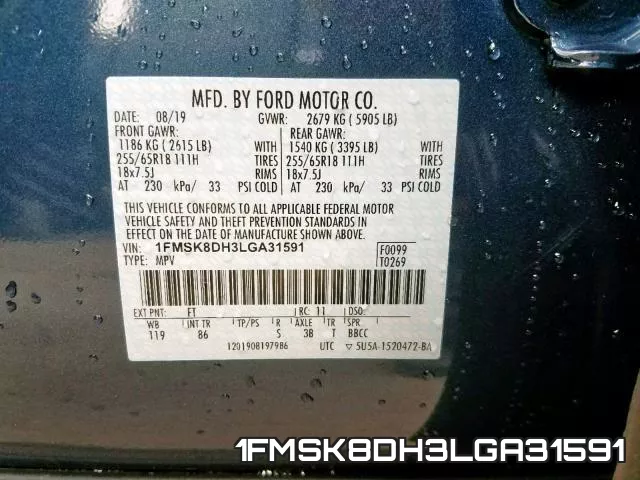 1FMSK8DH3LGA31591 фото 2