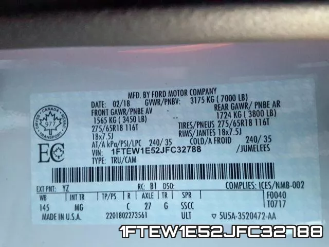 1FTEW1E52JFC32788 фото 2