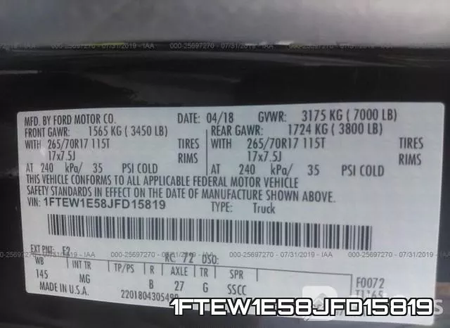 1FTEW1E58JFD15819 фото 10