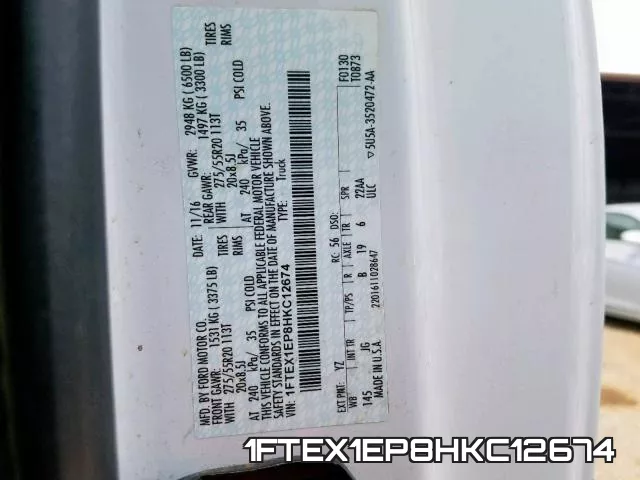 1FTEX1EP8HKC12674 фото 2