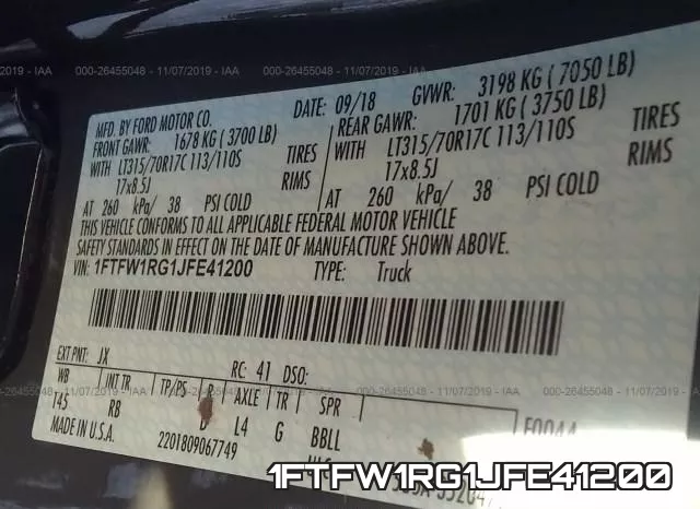 1FTFW1RG1JFE41200 фото 10