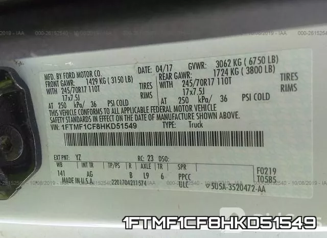 1FTMF1CF8HKD51549 фото 10