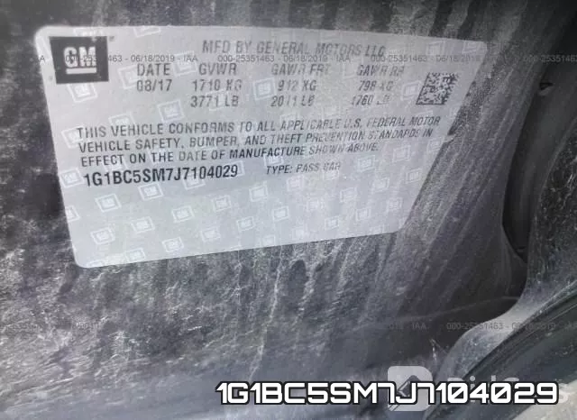 1G1BC5SM7J7104029 фото 10