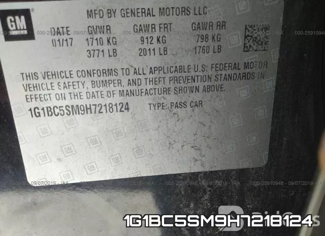 1G1BC5SM9H7218124 фото 10
