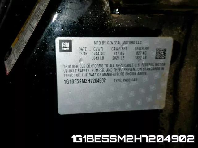 1G1BE5SM2H7204902 фото 2