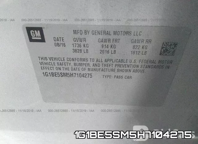 1G1BE5SM5H7104275 фото 10