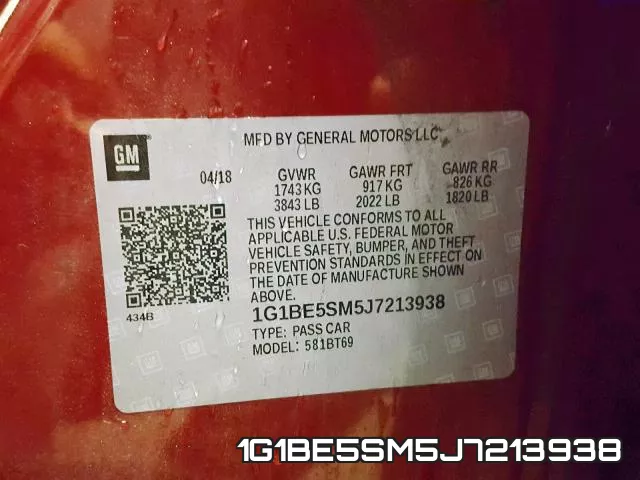 1G1BE5SM5J7213938 фото 2