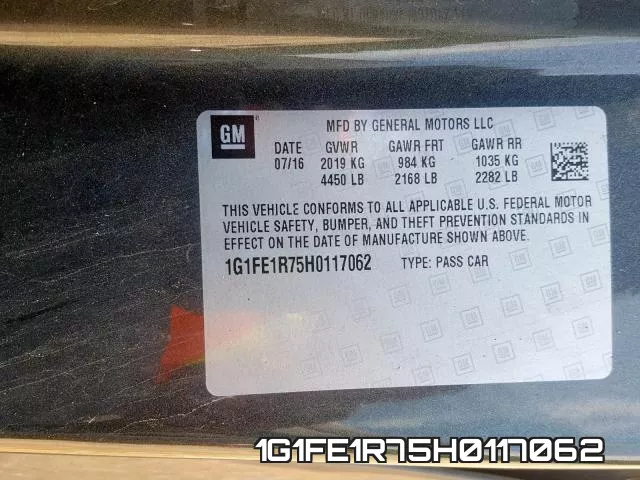 1G1FE1R75H0117062 фото 2