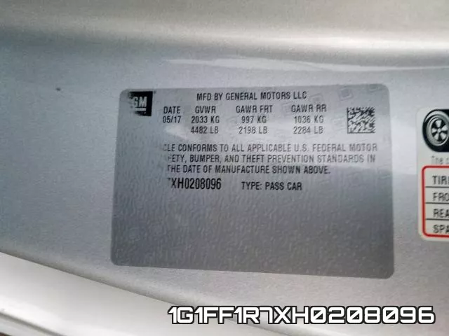 1G1FF1R7XH0208096 фото 2