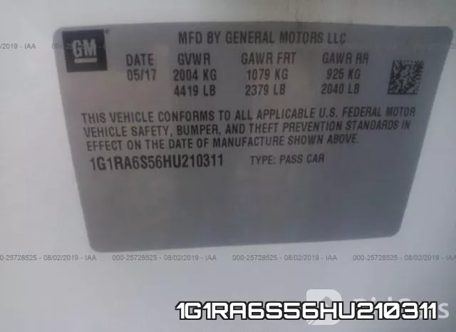 1G1RA6S56HU210311 фото 9