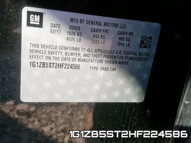 1G1ZB5ST2HF224586 фото 2
