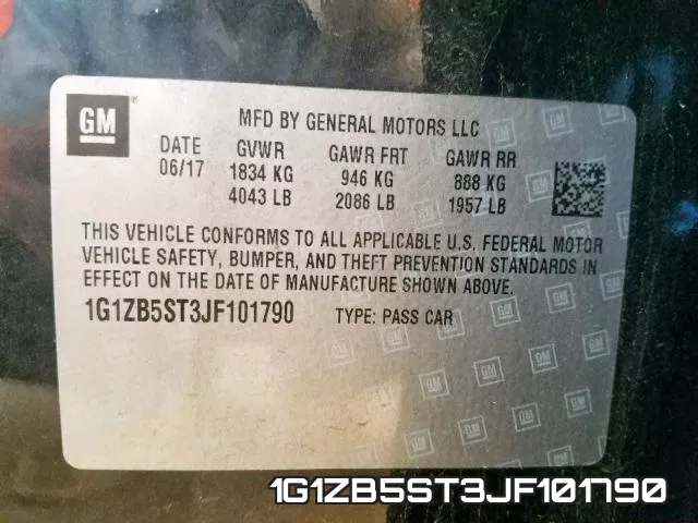 1G1ZB5ST3JF101790 фото 2