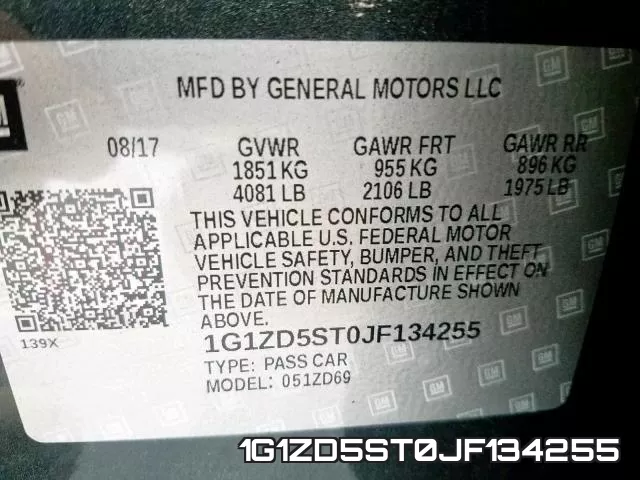 1G1ZD5ST0JF134255 фото 2