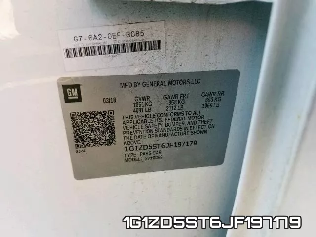 1G1ZD5ST6JF197179 фото 2