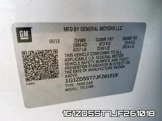 1G1ZD5ST7JF261018 фото 2