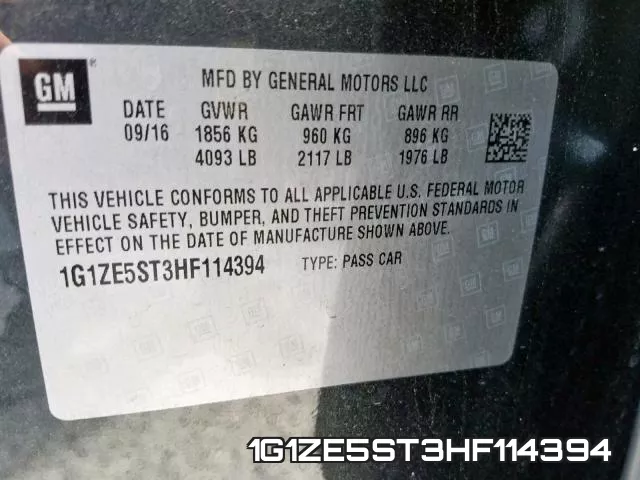 1G1ZE5ST3HF114394 фото 2