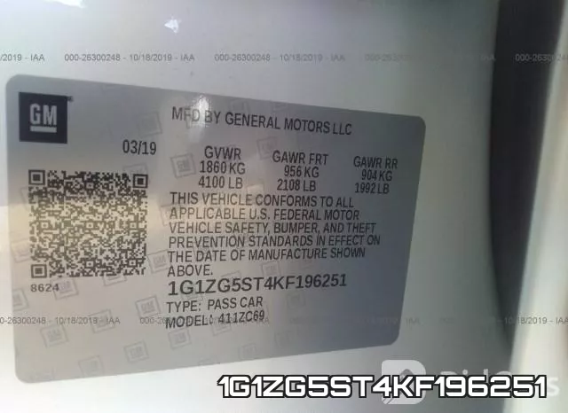 1G1ZG5ST4KF196251 фото 10