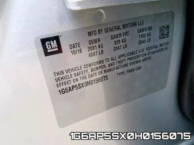 1G6AP5SX0H0156075 фото 2