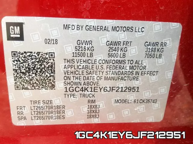 1GC4K1EY6JF212951 фото 2