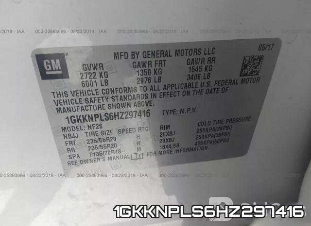1GKKNPLS6HZ297416 фото 10