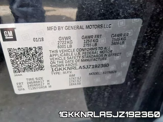 1GKKNRLA5JZ192360 фото 2