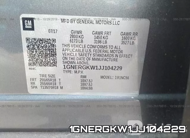 1GNERGKW1JJ104229 фото 8