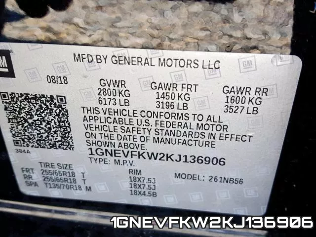 1GNEVFKW2KJ136906 фото 2