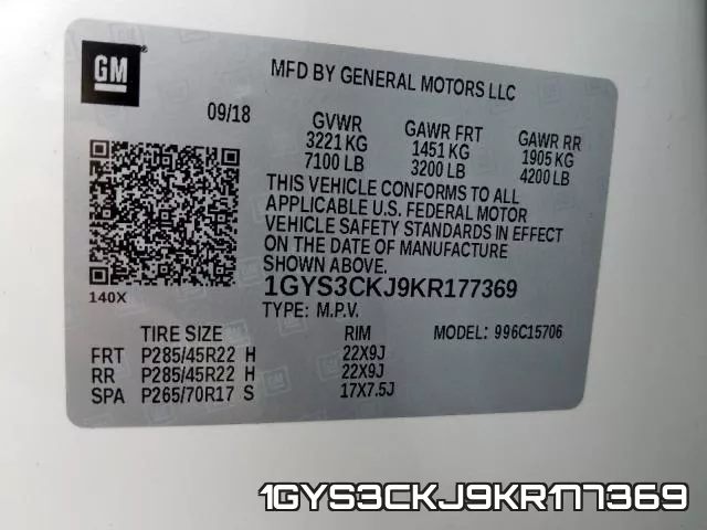 1GYS3CKJ9KR177369 фото 2