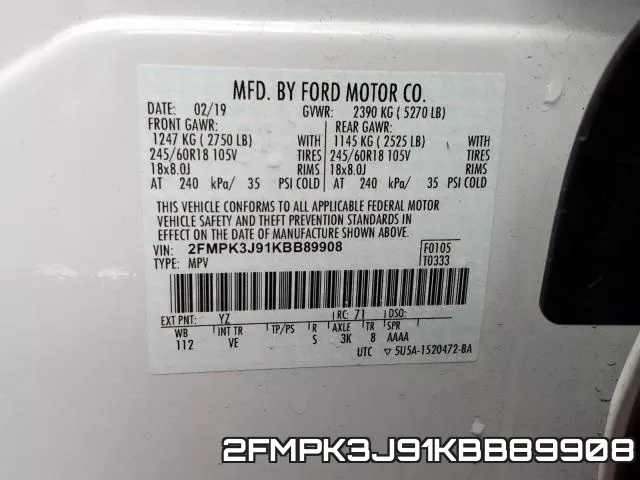 2FMPK3J91KBB89908 фото 2