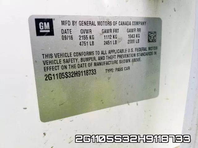 2G1105S32H9118733 фото 2