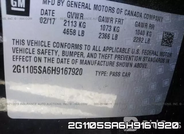 2G1105SA6H9167920 фото 10