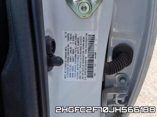 2HGFC2F70JH566188 фото 2