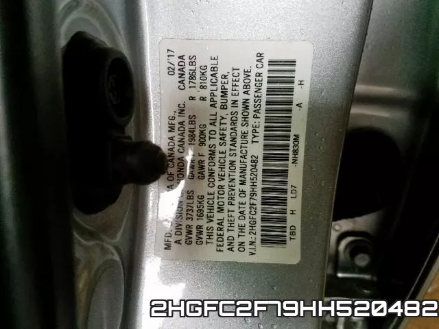 2HGFC2F79HH520482 фото 2