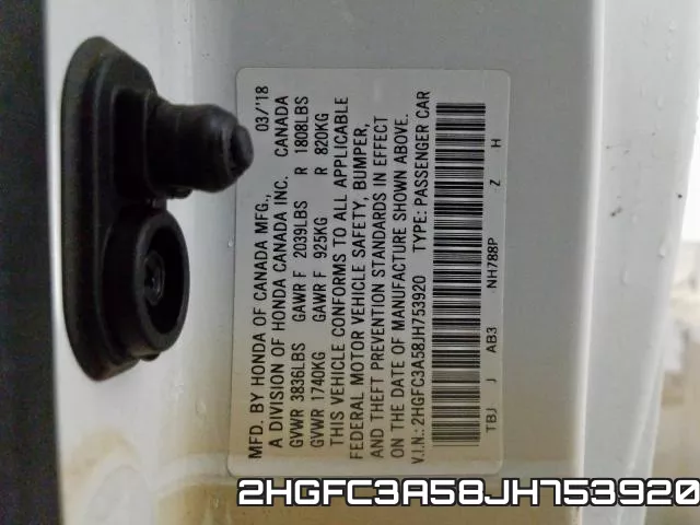 2HGFC3A58JH753920 фото 2
