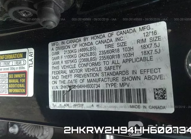 2HKRW2H94HH600734 фото 10