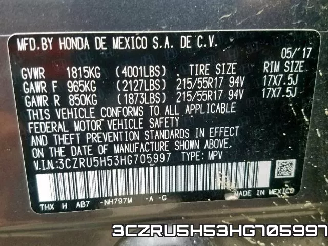 3CZRU5H53HG705997 фото 2